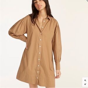 J.Crew Puff-sleeve cotton poplin shirtdress